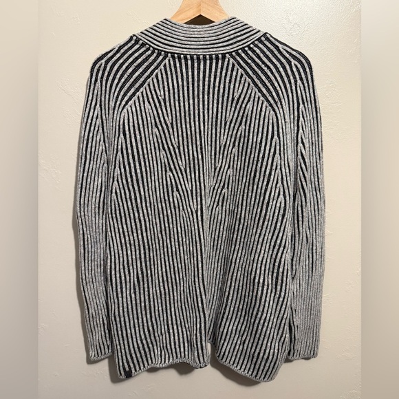 Lululemon Cotton-Cashmere Blend Sweater Wrap Powdered Clay/White/Lakeside Size 8 - Picture 11 of 15